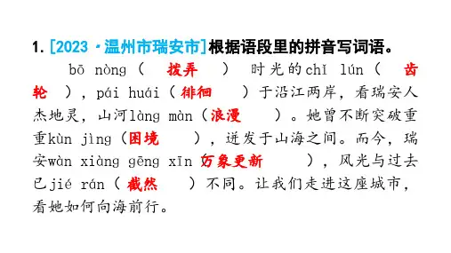 小升初语文总复习作业2专题一汉字(字形)课件