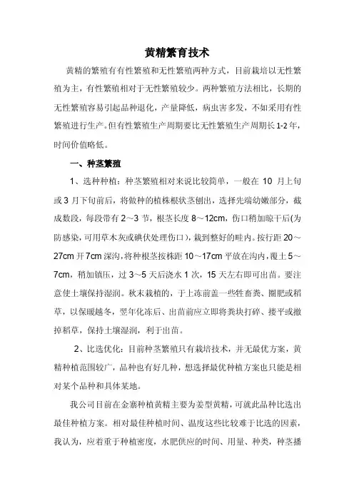 黄精繁育技术