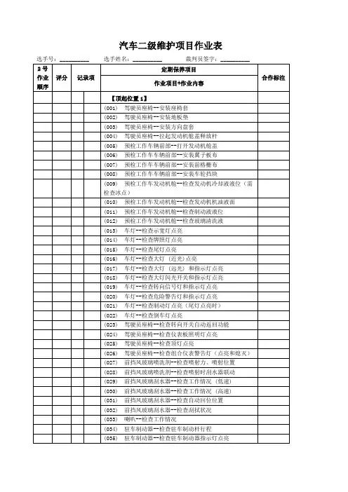 二级维护工单