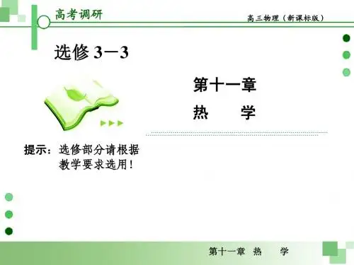 2013届高考一轮物理复习课件(人教版)：第十一章第3节 热力学定律与能量守恒