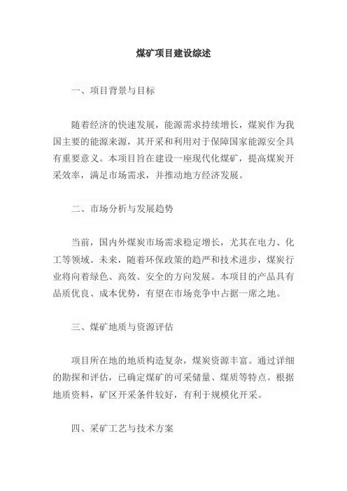 煤矿 项目建设 综述