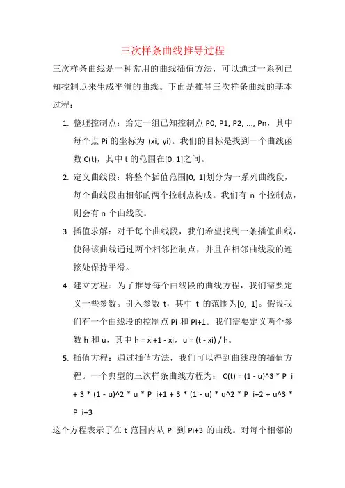三次样条曲线推导过程