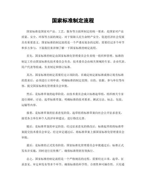国家标准制定流程