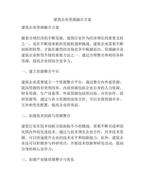 建筑企业资源融合方案