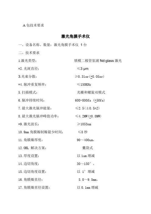 iFS飞秒激光角膜手术仪参数