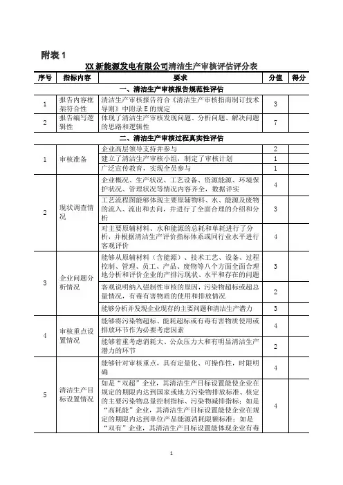 审查意见清洁生产审核报告技术审查意见表