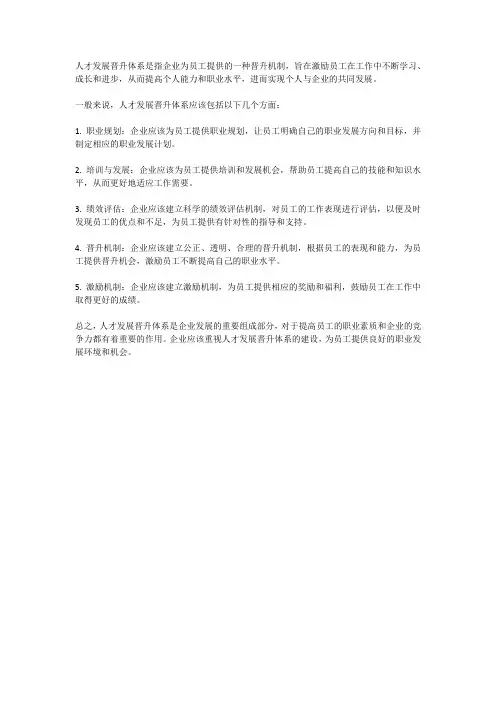 人才发展晋升体系