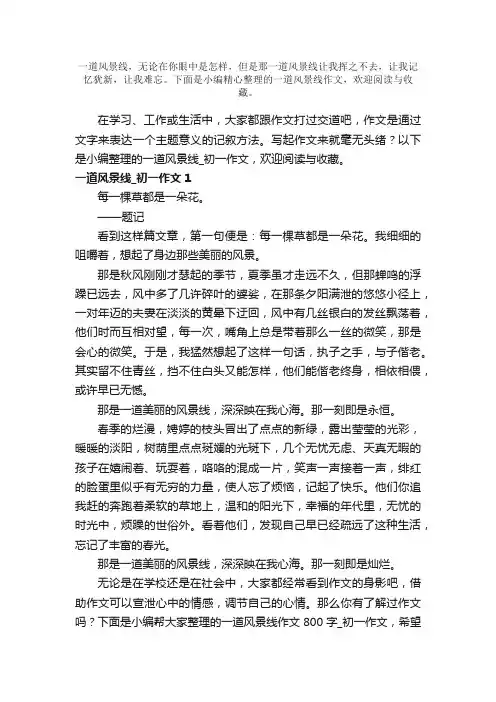 一道风景线作文
