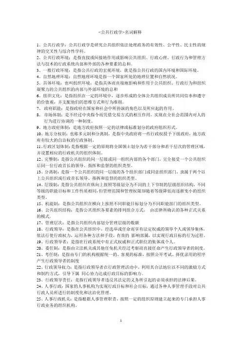 09春公共行政名词