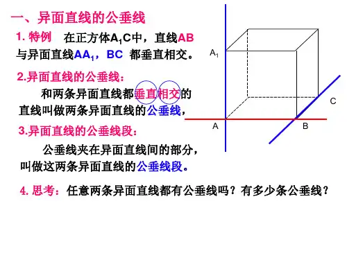 高二数学异面直线距离(PPT)5-5