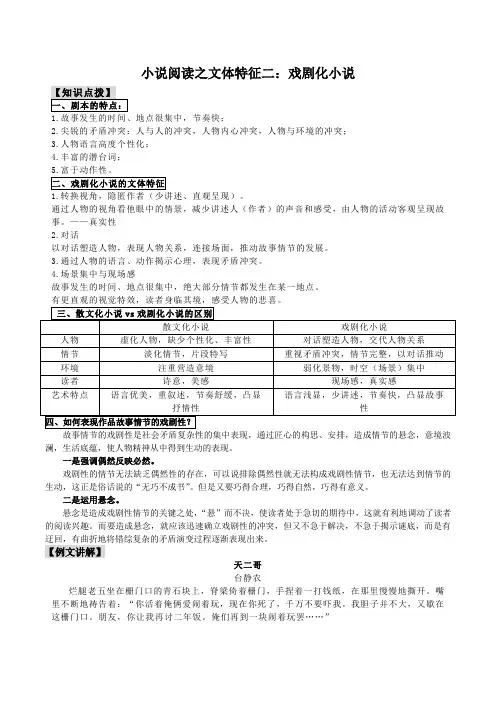小说阅读之文体特征二戏剧化小说