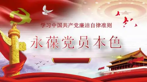 学习解读 中国共产党廉洁自律准则PPT模板
