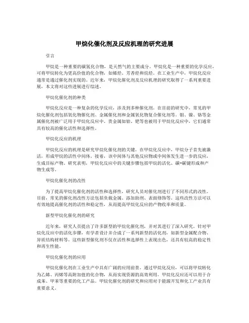 甲烷化催化剂及反应机理的研究进展