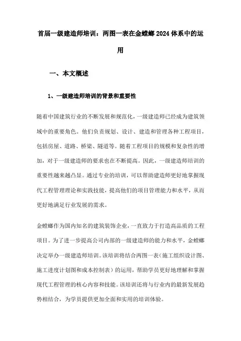 首届一级建造师培训：两图一表在金螳螂2024体系中的运用