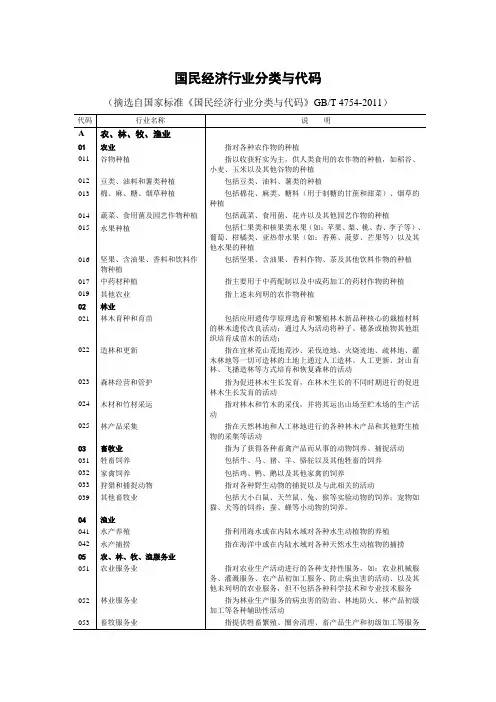 国民经济行业分类与代码
