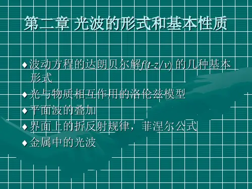 物理光学  光波的形式和基本性质