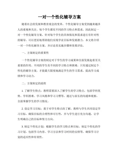 一对一个性化辅导方案