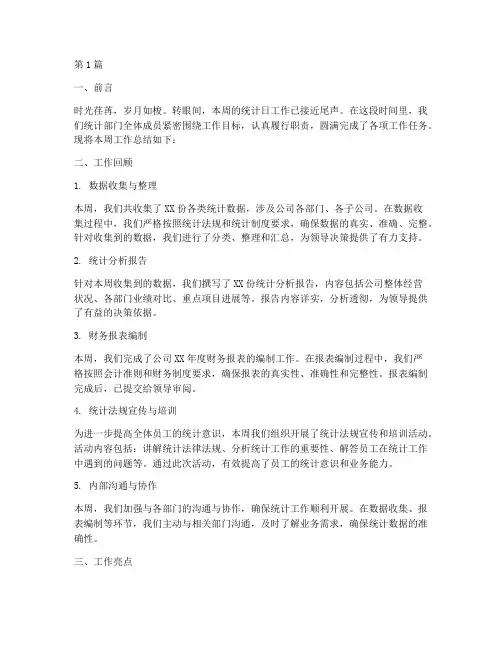 统计日工作总结范文(3篇)