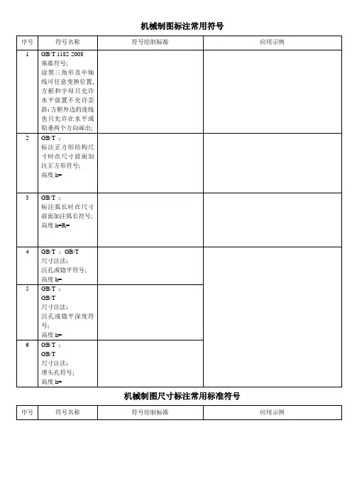 机械制图标注常用符号大全