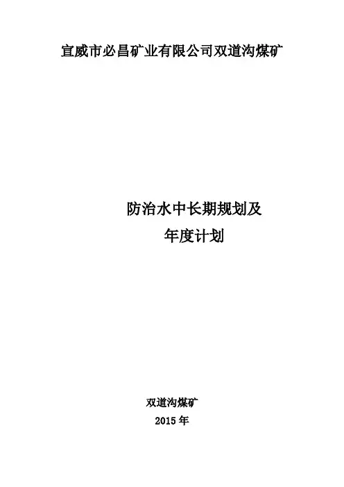 防治水中长期规划和年度计划