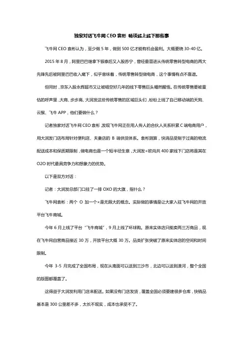独家对话飞牛网CEO袁彬 畅谈线上线下那些事