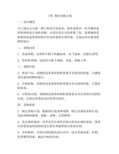 工程 询价采购方案