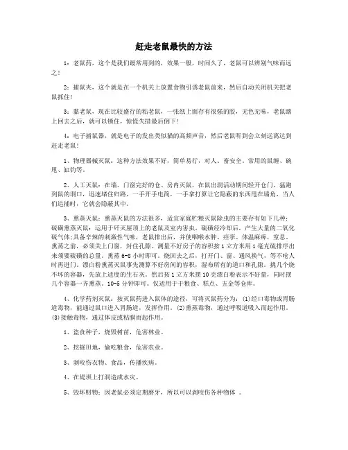 赶走老鼠最快的方法