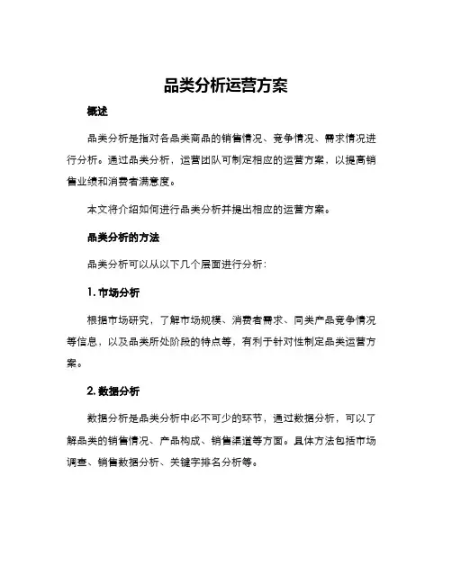 品类分析运营方案