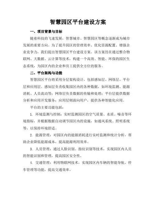 智慧园区平台建设方案