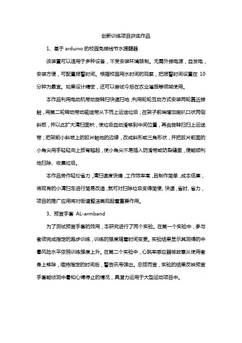 创新训练项目获奖作品