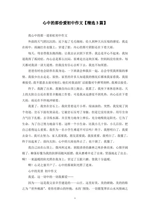 精选心中的那份爱初中作文【3篇】