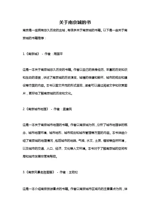 关于南京城的书
