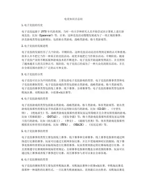 电竞知识点总结
