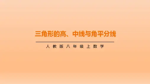 人教版八年级数学上册《三角形的高、中线与角平分线》PPT课件