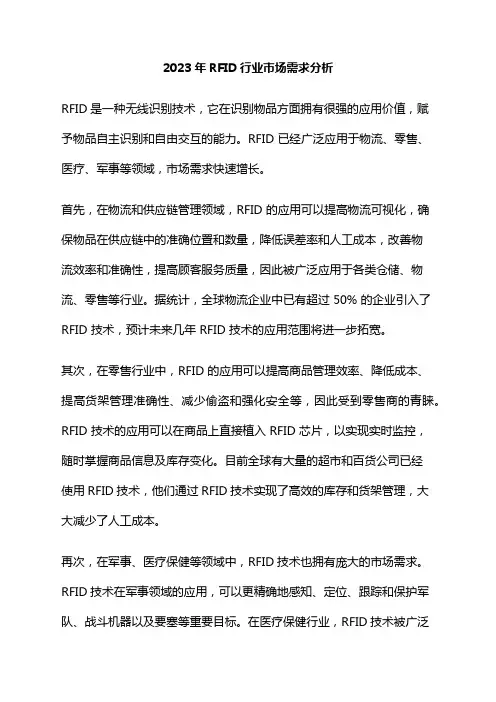 2023年RFID行业市场需求分析