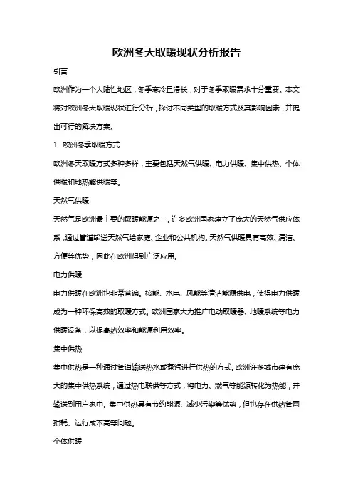 欧洲冬天取暖现状分析报告