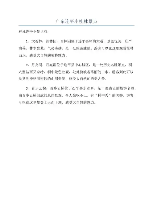 广东连平小桂林景点