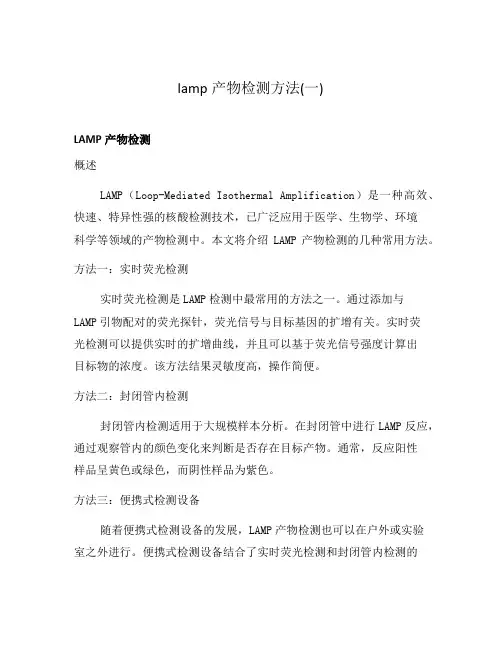 lamp产物检测方法(一)