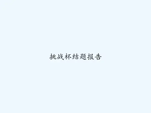 挑战杯结题报告 PPT