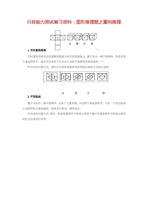 行政能力测试复习资料：图形推理题之重构推理
