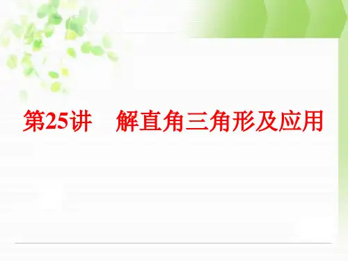 中考全景透视一轮复习课件(第25讲解直角三角形及应用)
