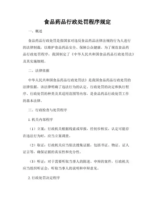 食品药品行政处罚程序规定