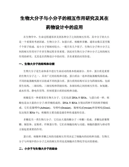 生物大分子与小分子的相互作用研究及其在药物设计中的应用