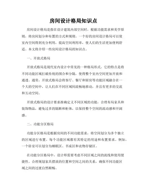房间设计格局知识点