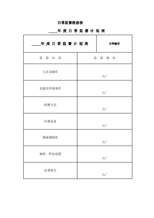 日常监督检查表