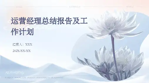 运营经理总结报告及工作计划PPT