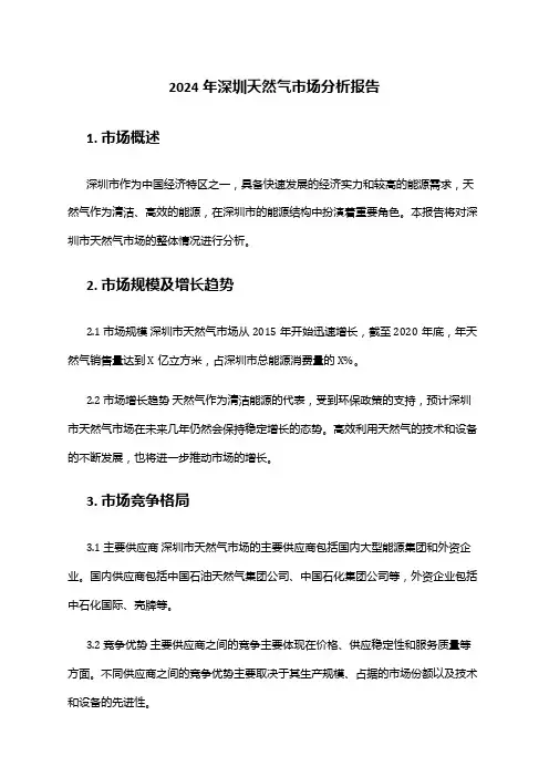 2024年深圳天然气市场分析报告