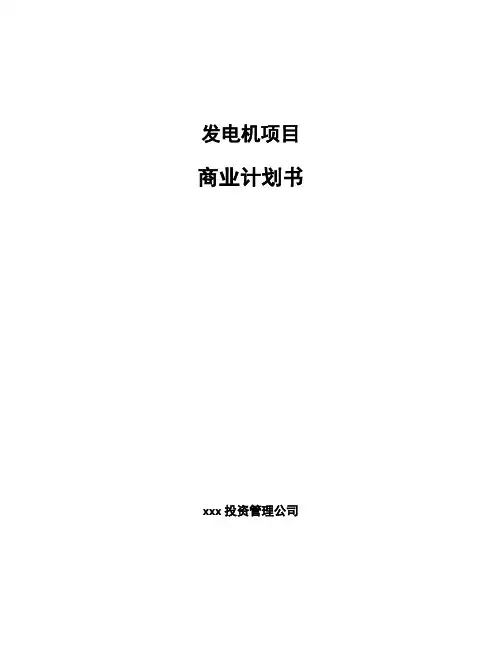 发电机项目商业计划书