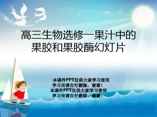 高三生物选修一果汁中的果胶和果胶酶幻灯片