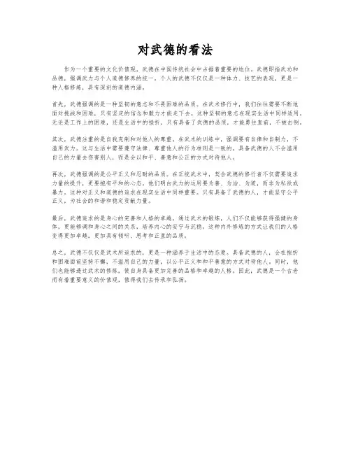 对武德的看法